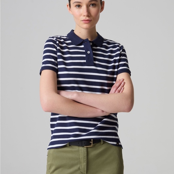 PIOMBO Organic Cotton Piquet Polo Shirt With Stripes In Navy Blue Size XL NEW - Picture 9 of 14